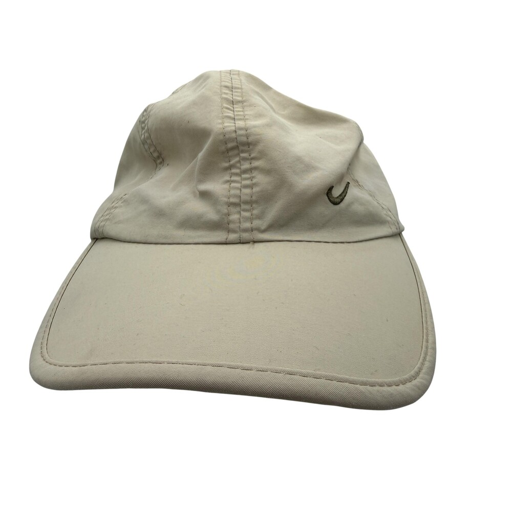 Nike Hat Cap Strap Back One Size Beige Lightweight Nylon Mens Casual Baseball